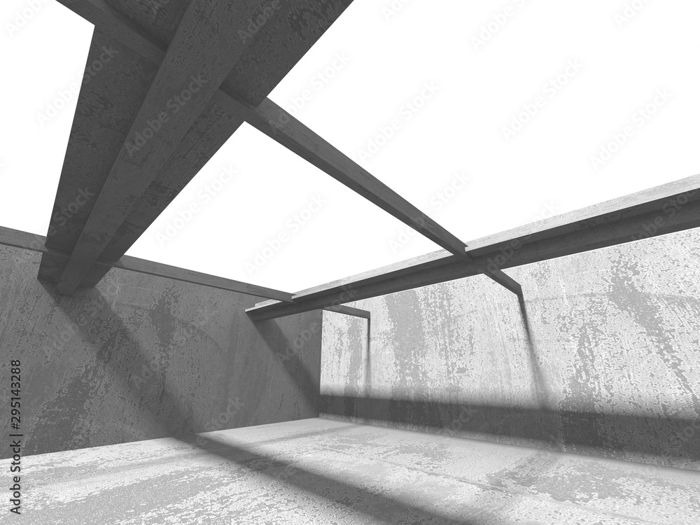 Dark concrete empty room. Modern architecture design Dark concrete empty room. Modern architecture design
