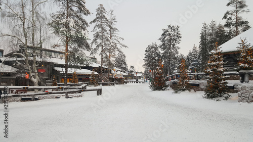 Winter in Santa Claus Village. Rovaniemi behind the Arctic circle, Lapland, Finland