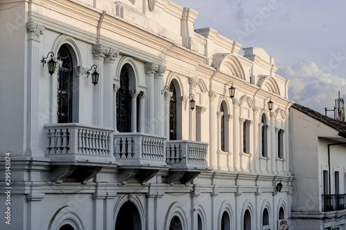 Colombian architecture in the golden hour