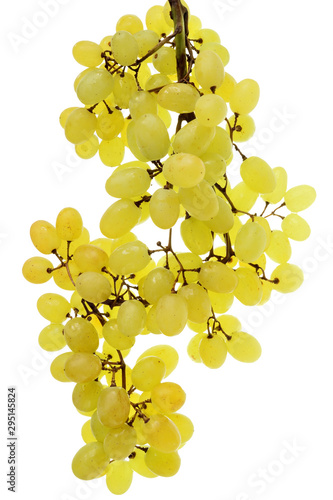 Ripe bunch of green grapes isolated