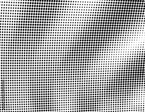 Abstract monochrome halftone. Chaotic waves vector pattern