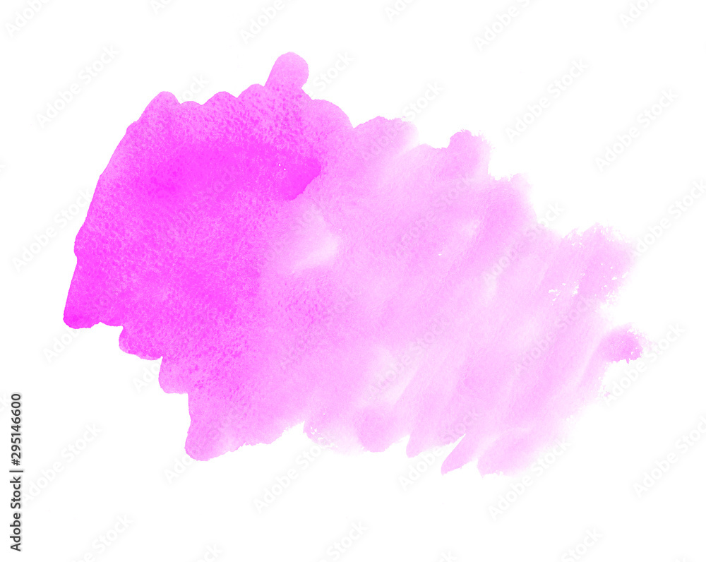 Abstract fuchsia watercolor brush strokes painted background