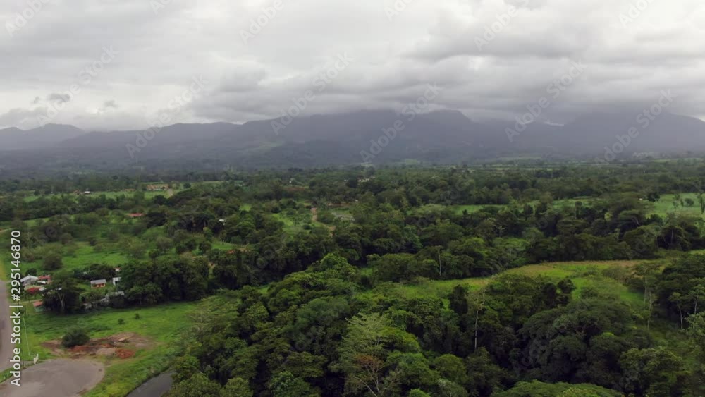 AERIAL TRUCK RIGHT Tropical Rural Mountain Farmland of Costa Rica AERIAL TRUCK RIGHT Tropical Rural Mountain Farmland of Costa Rica