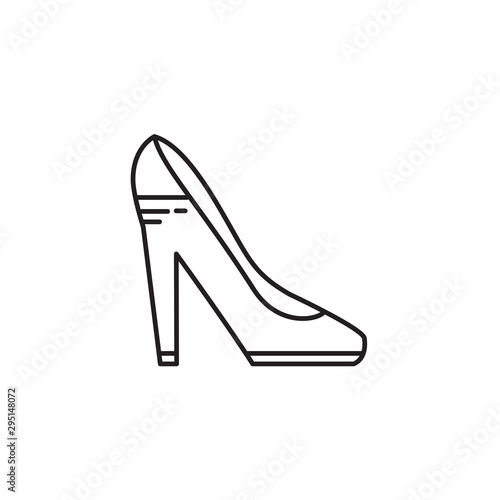 heel shoe female line icon