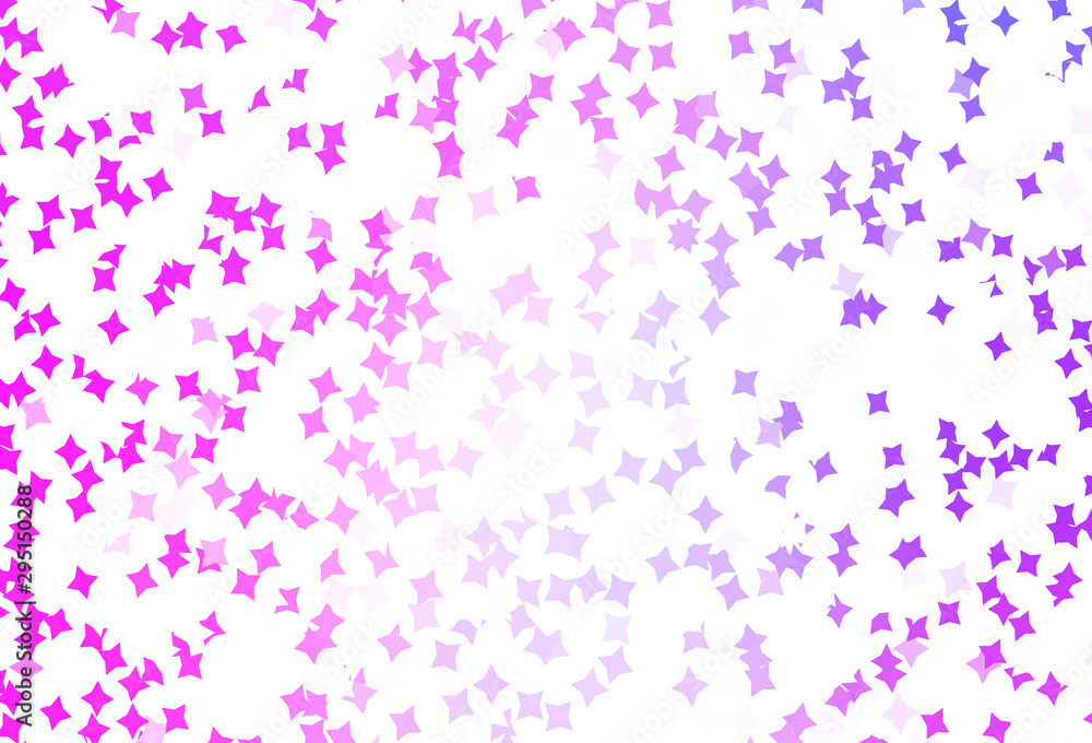 Light Purple, Pink vector layout with bright stars.