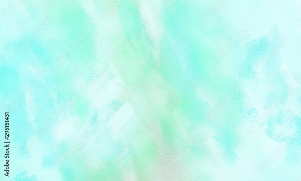 modern smeared grungy brushed wallpaper graphic with pale turquoise, light cyan and aqua marine painted color