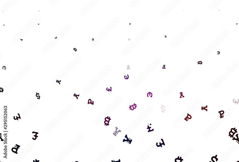Obraz premium Light Pink, Red vector background with financial symbols.