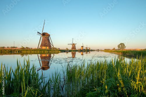 dutch windmill in kinderdijk, holland