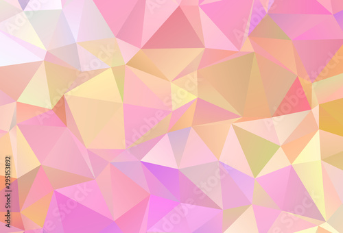 Light Pink  Yellow vector polygon abstract background.