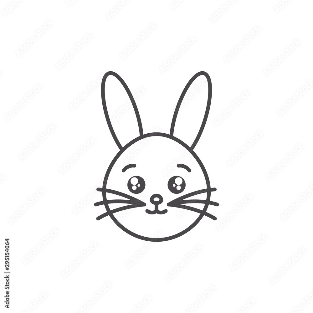 cute rabbit domestic animal head line style icon cute rabbit domestic animal head line style icon