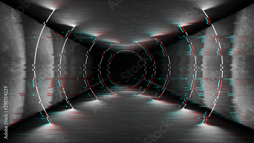 Modern abstract black glitch tv wallpaper. Grunge background in futuristic design. Television screen error. Abstract pixel video damage noise glitch error . photo