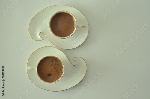 cup of coffee on a white background