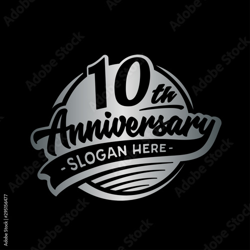 10 years anniversary design template. Ten years logo. Vector and illustration. 