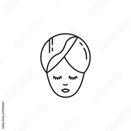 beauty woman with facial mask and towell