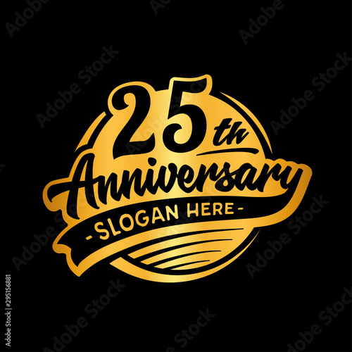 25 years anniversary design template. Twenty-five years logo. Vector and illustration. 