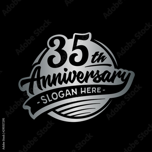 35 years anniversary design template. Thirty-five years logo. Vector and illustration. 