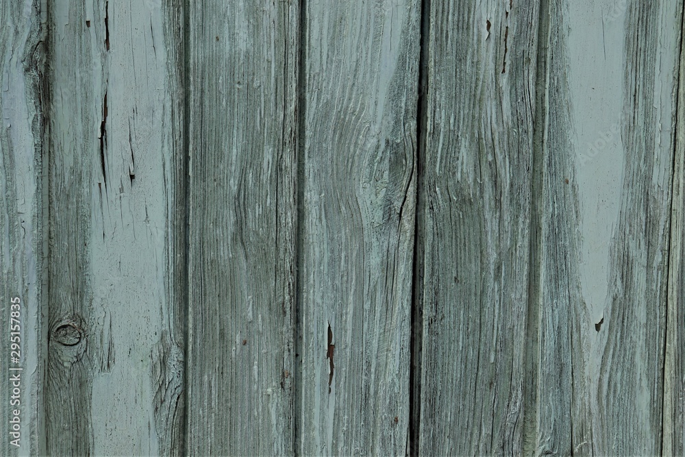 old wooden planks with remains of gray-green paint old wooden planks with remains of gray-green paint