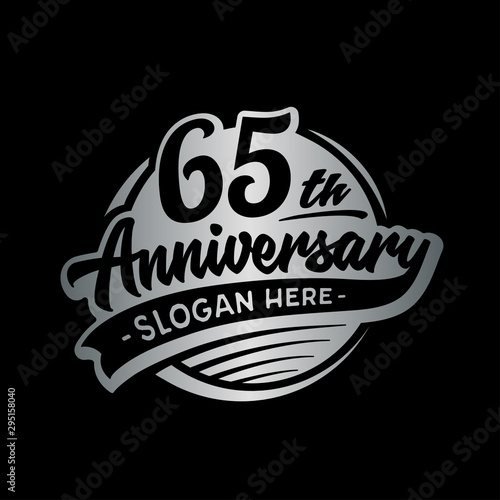 65 years anniversary design template. Sixty-five years logo. Vector and illustration. 