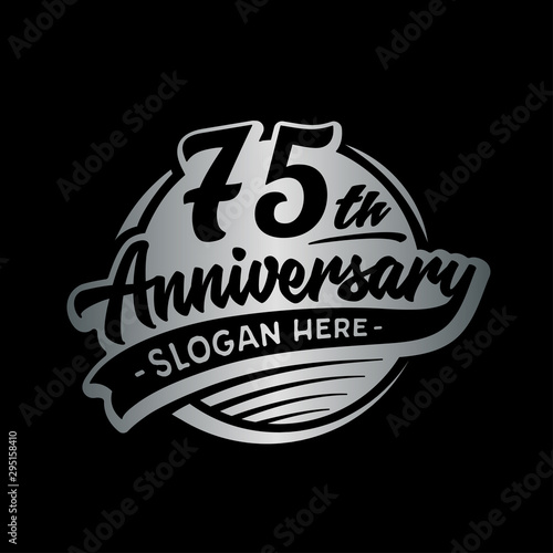 75 years anniversary design template. Seventy-five years logo. Vector and illustration. 