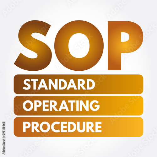 SOP - Standard Operating Procedure acronym, business concept background