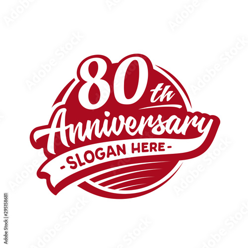 80 years anniversary design template. Eighty years logo. Vector and illustration. 