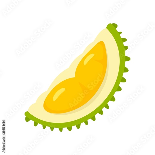 Durian fresh piece icon. Flat illustration of durian fresh piece vector icon for web design