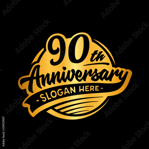 90 years anniversary design template. Ninety years logo. Vector and illustration. 