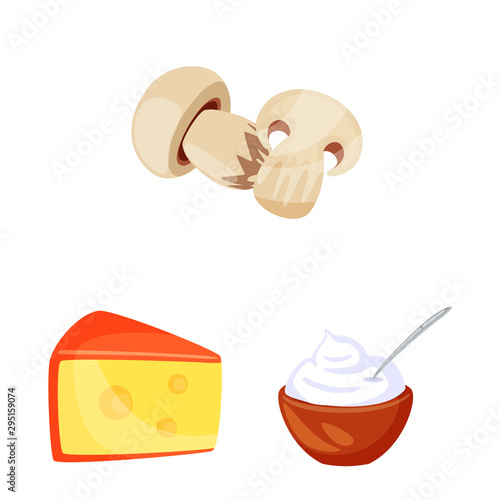 Vector illustration of food and flavors logo. Set of food and ingredient stock vector illustration.