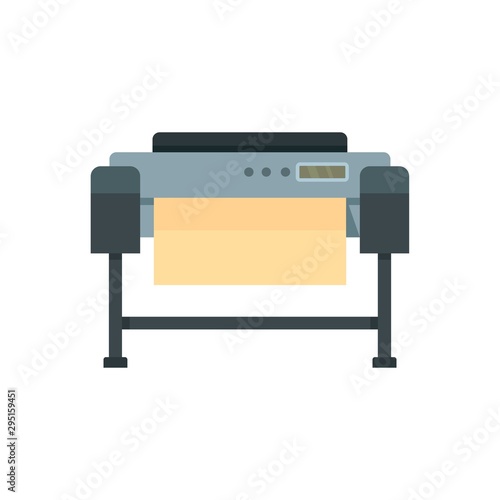 Printer plotter icon. Flat illustration of printer plotter vector icon for web design