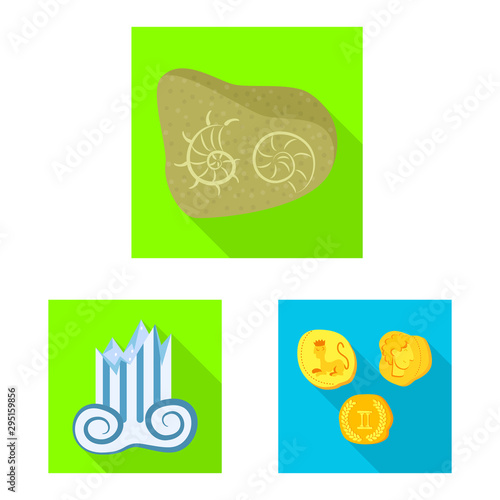 Vector illustration of story and items icon. Collection of story and attributes vector icon for stock.