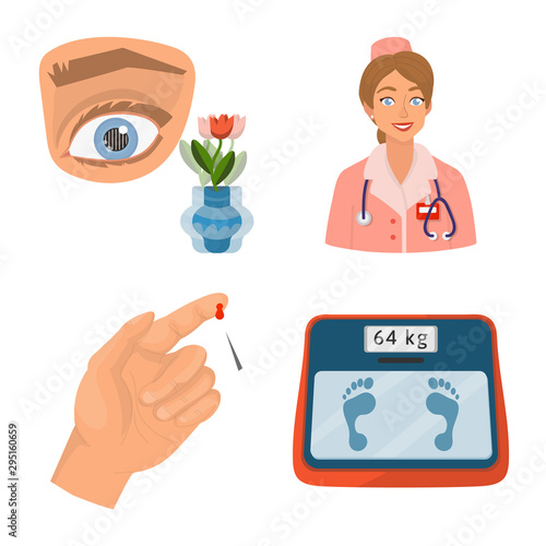 Vector design of mellitus and diabetes sign. Collection of mellitus and diet vector icon for stock.