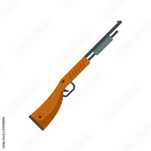 Police shotgun icon. Flat illustration of police shotgun vector icon for web design