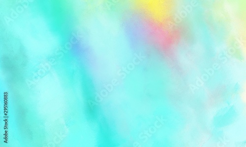 abstract painted background with pale turquoise, aqua marine and turquoise color and space for text