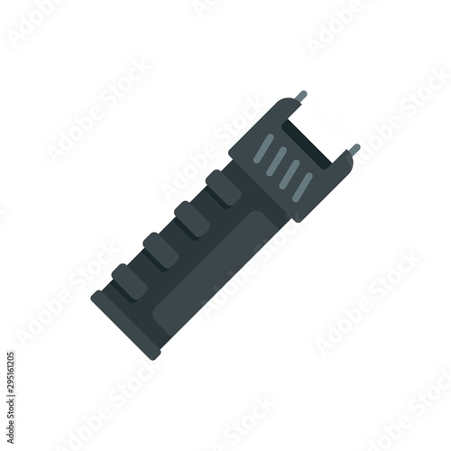 Police electric shocker icon. Flat illustration of police electric shocker vector icon for web design