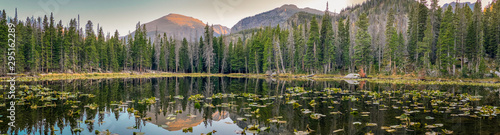 Reflections on Nymph Lake in Rocky Mountain National Park photo