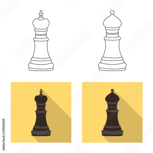 Isolated object of checkmate and thin symbol. Set of checkmate and target stock vector illustration.