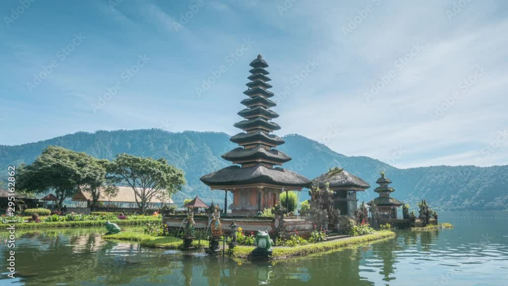 hyper lapse Ulun Danu Beratan Temple and Beratan Lake , Bali hyper lapse Ulun Danu Beratan Temple and Beratan Lake , Bali