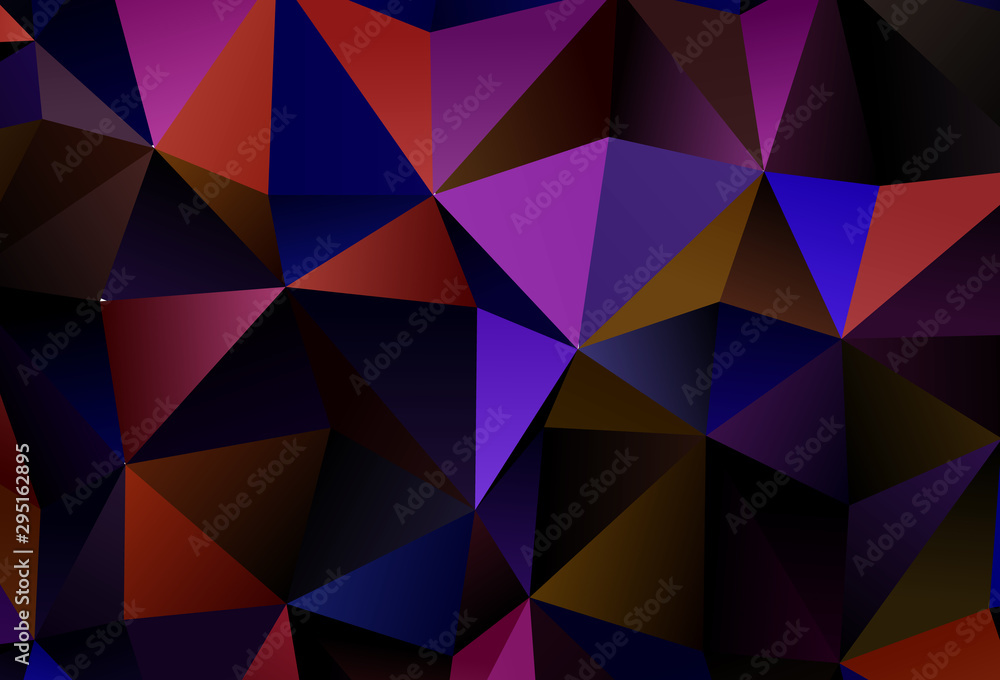 Obraz premium Dark Pink, Red vector backdrop with lines, triangles.