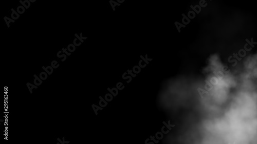 Close up of steam smoke on black background. Smoke stock image.Smoke cloud. Fog clouds, smoky mist and realistic cloudy effect. Condensation smoke effects, ashes mist texture or toxic gas.