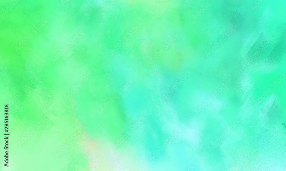 abstract watercolor painted background with medium aqua marine, aqua marine and tea green color and space for text