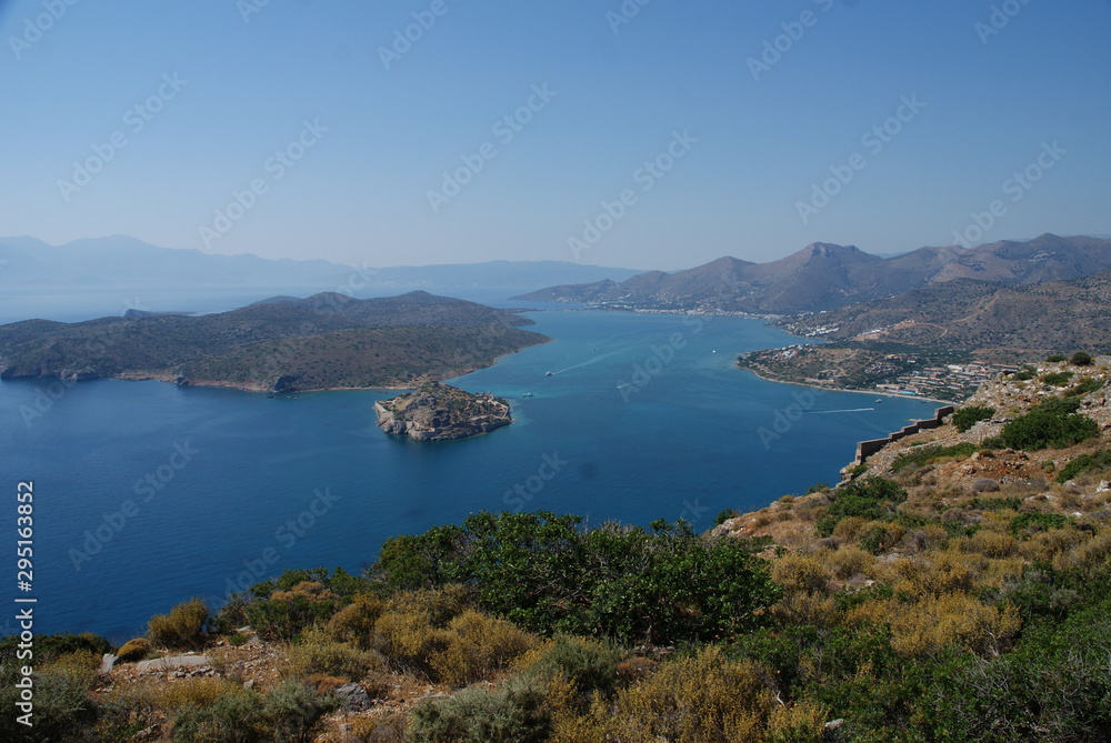 natural views of Crete with sea and blue sky