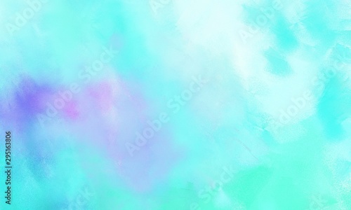 abstract painted background with pale turquoise, baby blue and light cyan color and space for text or image