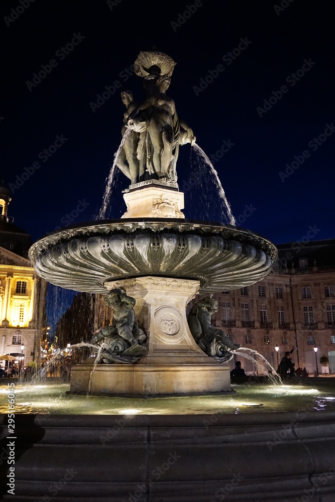 Place de la Bourse Fountain in Bordeaux, France