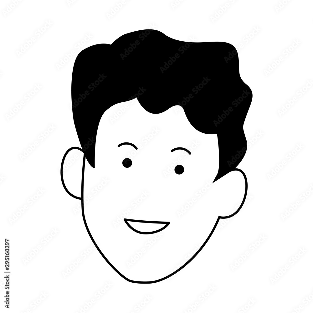 cartoon man face icon,black and white design cartoon man face icon,black and white design
