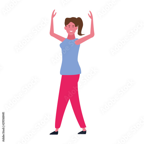 Cartoon woman excited, flat design