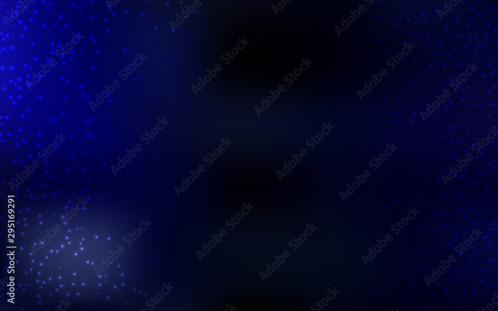 Dark BLUE vector template with space stars. Shining illustration with sky stars on abstract template. Pattern for astrology websites.