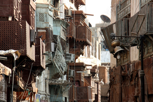 Residential area within the historic district (Al Balad) in Jeddah, Saudi Arabia photo