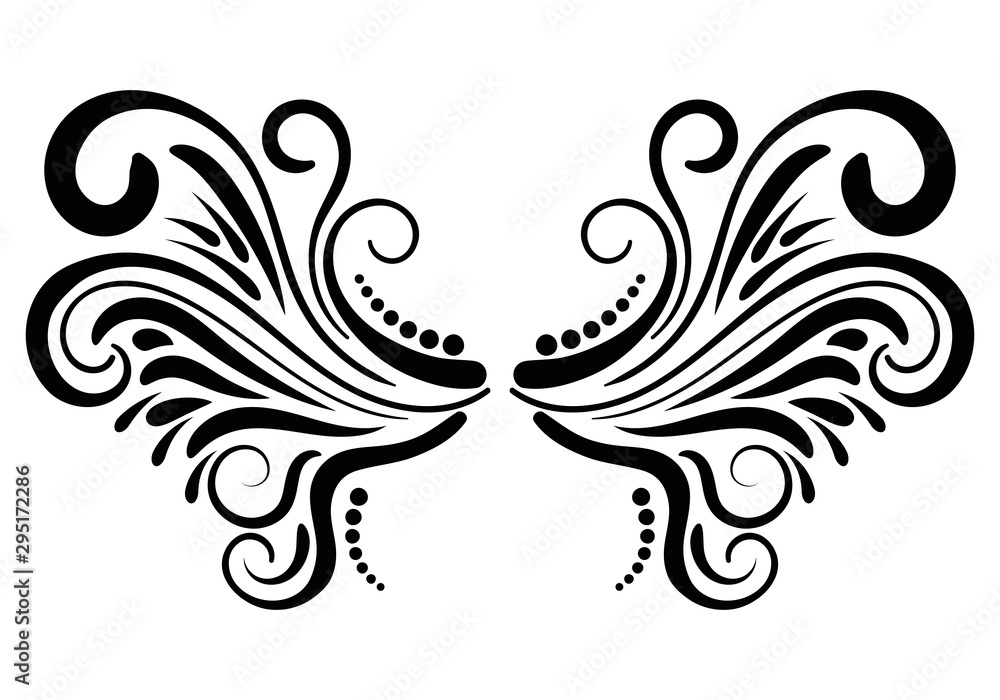Fototapeta premium Abstract curly element for design, swirl, curl, divider. Vector illustration. 