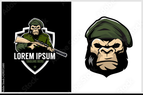 the character of the gorilla with the style of che guevara