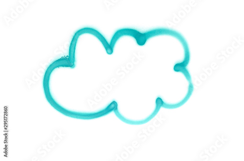Graffiti cloud sign sprayed on white isolated background